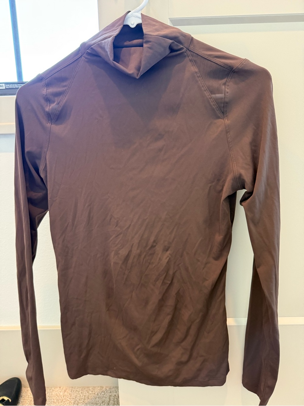 TKEQ Long-Sleeve Brown Turtleneck Shirt